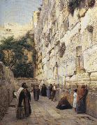 Gustav Bauernfeind, Praying at the Western Wall, Jerusalem.
